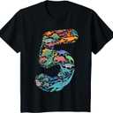 Dinosaur 5th Birthday Boy 5 Years TRex Party Rawr I'm 5 TShirt, XS Youth Size