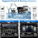 Leadfan Double Din Car Stereo with Dash Cam, Support Apple Carplay and Android Auto, 7INCH Full HD Touchscreen Car Audio Receivers Double Din Radio with Bluetooth, Camera, FM/2 USB/AUX/Subwoofer/SWC