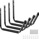 Ihomepark Heavy Duty Garage Indoor Kayak Storage Hooks Hanger, Wall Mounted Utility Hanging Cradle Rack for Canoe Paddle Board, Ladder, Folding Chairs, Hose, Bicycle and Tools (4 Pack, Black)