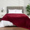 PAVILIA Cozy Fleece Bed Blanket King | Fuzzy, Super Soft, Plush, Luxury Flannel Throw Warm Ribbed Microfiber for Sofa Couch (Burgundy Red, 90x108 inches) Wine Red