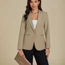 luvamia Dressy Blazers for Women Button Long Sleeve Lapel Business Casual Outfits Office Work Suit Blazer with Pockets