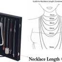 Vertical Necklace Holder Organizer,Necklace Storage,Necklace Organizer Box,Jewelry Tray with Glass Lid (Black Velvet)