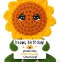 Agantree art Birthday Gifts for Women, Christmas Happy Birthday Gifts for Sister Friend Mom Grandma Sunflower Decor, Sunflower Gift for Women Coworkers Boss Her Him, Handmade Emotional Crochet