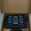 DC18RD 14.4V-18V Rapid Dual Ports Charger for Makita 18V Battery, Compatible with Makita 14.4V-18V Battery BL1850B BL1860B BL1830B BL1840B BL1820B & Charger DC18RC DC18SF DC18RT