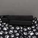 Paw Print Car Mats Set of 4 Abstract Dog Footprints White Paws on Black Background Cute Animal Claws Floor Mats for Car Non Slip Front Rear Vehicle Rugs Universal Auto Accessories for Trucks