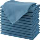 H.VERSAILTEX Cloth Napkins Set of 12 (18" X 18") Linen Textured Dinner Napkins Waterproof Extra Soft Thick Durable Reusable Napkins with Hemmed Edges for Dinners, Weddings and Everyday Use, Ink Blue