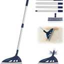 UNCLE ROCK Magic Air Broom with V-Shape Silicone Brush, 60' Aluminum Handle Squeegee for Floor Cleaning, Pet Hair, Ketchup, Glass Shards