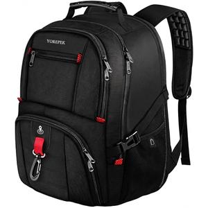 YOREPEK Travel Backpack for Men Anti Theft, Slot Fit for Air Tag RFID Blocking, Airline Approved, Insulated Pocket, Water Resistant Backpack for Men Fit 17 inch Laptop, Black
