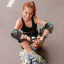 Dark Lightning Kids/Junior/Youth Knee Pads Elbow Pads Wrist Guards 3 in 1 Protective Gear, for Skateboard,Roller Skate,Inline,Cycling,MTB Bike,Scooter(Green,M)