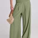 ANRABESS Women Linen Palazzo Pants Summer Boho Wide Leg High Waist Casual Lounge Pant 2025 Beach Travel Vacation Outfits (Green, S)