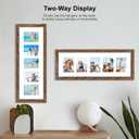 Hongkee 8x24 Picture Frame 2 Pack, Rustic Brown Wood Frame with Tempered Glass, Display Pictures Multiple Five 4x6 With Mat or 8 x 24 Without Mat - Horizontal or Vertical Wall Mounting