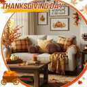 Yookeer 2 Pcs Fall Pumpkin Pillows, Corduroy 3D Simulated Pumpkin Throw 7'' and 11'' Soft Autumn Decorative Sofa Cushion for Thanksgiving Halloween Christmas Bedroom Home Decor(Brown)