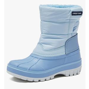 Lands' End Waterproof Kids Snow Boots - Insulated Warm Fleece Lined Winter Boots for Toddlers, Girls & Boys, Size 7 Light Blue