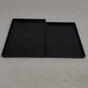 Cedilis 2 Pack Black Rectangular Serving Trays, Non-Slip Multi-Purpose Plastic Cafeteria Tray for Coffee Table, Kitchen, Parties