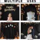 Black Backdrop Curtains for Wedding Parties, 10x10FT Wrinkle Free Photo Backdrop Curtains for Wedding Birthday Party Baby Shower, Fabric Drape with Rod Pockets 5ft x10ft, 2 Panels