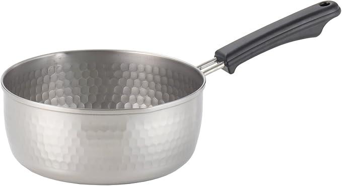 Yoshikawa SJ3413 Yukihira Pot, 7.9 inches (20 cm), Made in Japan, Induction Compatible, Ajiichi Stainless Steel Yukihira Pot