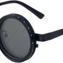 Adjustable Tint Nightshift Glasses 1-9 Gears, Round Polarized Sunglasses ND Filter Lenses Metal Frame(2318)