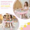 Time Followers 6-in-1 Baby Activity Center | 4 Stage Montessori-Inspired Toys | Grow Stationary Standing Toddler Table | Jumpers & Bouncers | Must Have for Boy & Girl 6, 12, 24+ Month Old (Pink)