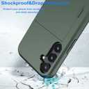 for Samsung Galaxy S25 Wallet Case with Card Holder, 2X Screen Protector Dual Layer Heavy Duty Protective Hidden Card Slot Slim Case for Galaxy S25 6.2" 2025 (Deep Green)