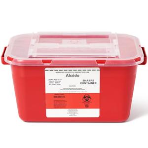 Alcedo Sharps Container for Home Use 1 Gallon (1-Pack), Biohazard Needle and Syringe Disposal