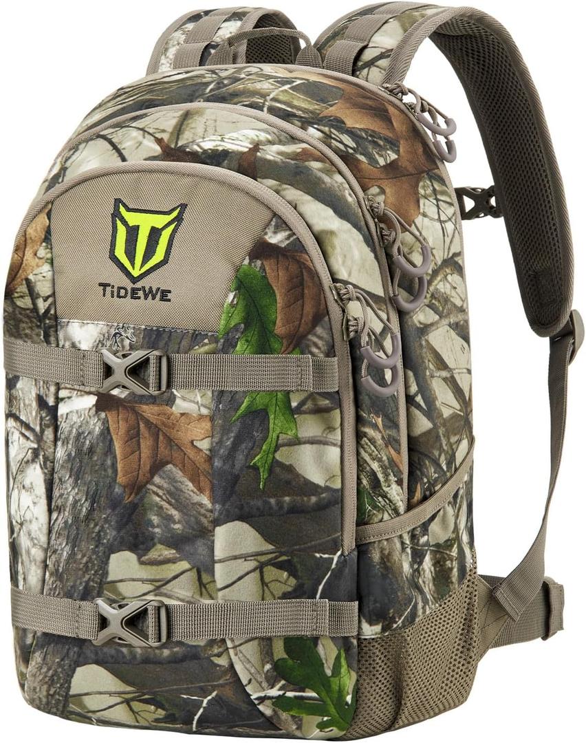 TIDEWE Hunting Backpack with Waterproof Rain Cover, 25L Hunting Pack, Durable Hunting Day Pack for Bow Rifle Gun (Next Camo G2)