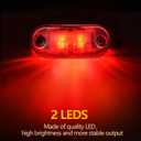 Tallew 10 Pcs 2.5 Inch LED Trailer Lights 2 Diode Waterproof LED Trailer Side Marker Oval Signal Running Lights for Truck Boat Rv(Amber, Red)