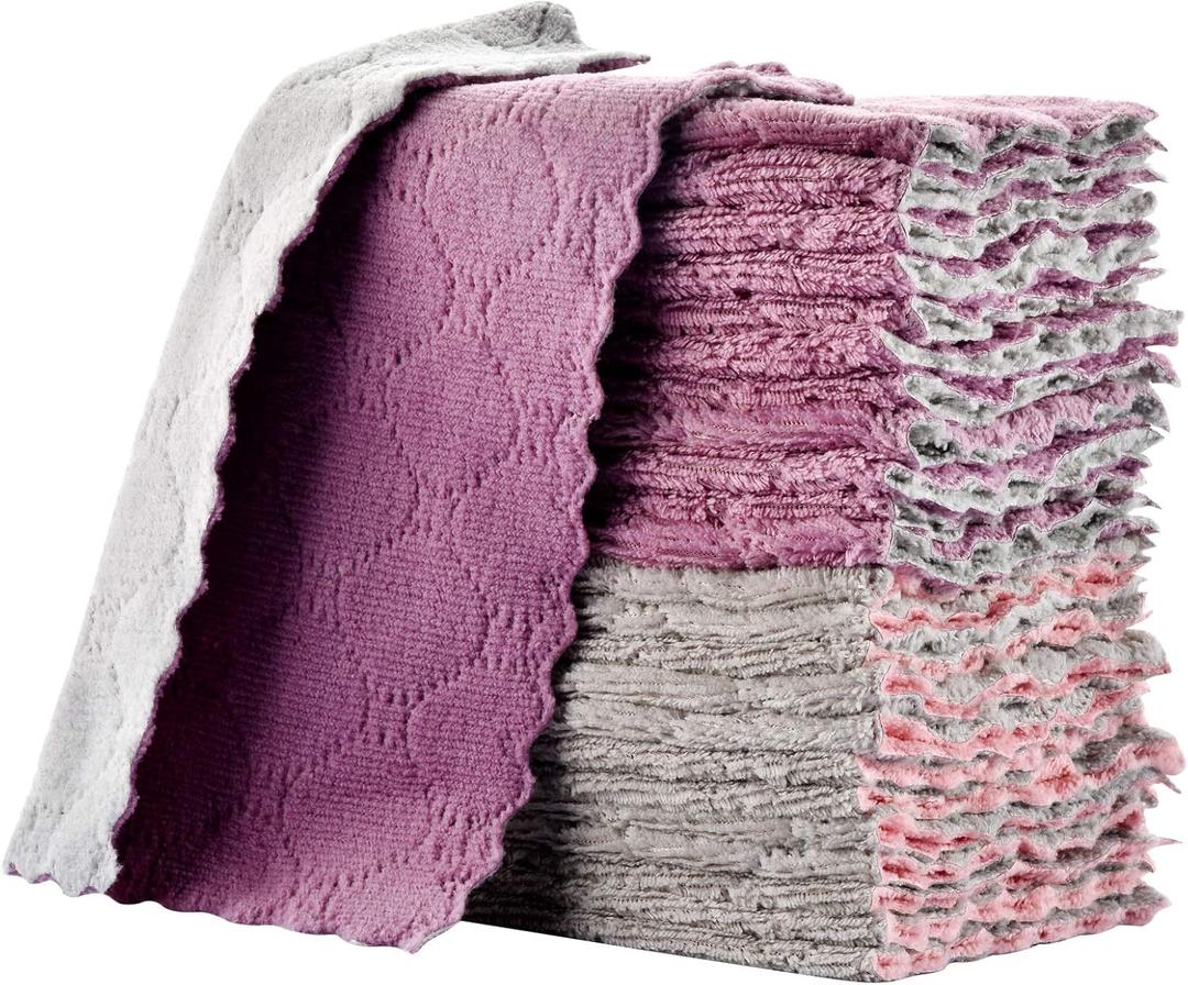 lSmall Reusable Cleaning Cloths, 6 x 10 inch, Super Absorbent Multipurpose Dish Cloths, for Furniture Rags, Kitchen Cloths, Tableware Quick-Drying Towels(11PCS)