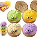 2026 Upgrade 4Pcs Dumpling,Giant Dumpling Squishy, Mega Rainbow Dumplings, Cute Anxiety Relief Fidget , Soft Squeeze Decompression Dough for Adult