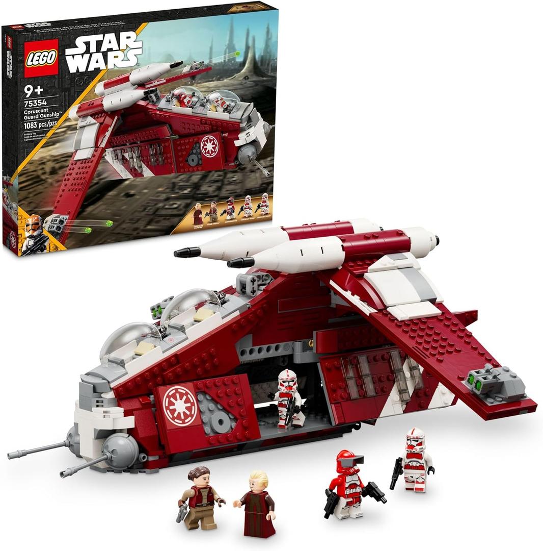 LEGO Star Wars: The Clone Wars Coruscant Guard Gunship, Buildable Star Wars Toy for 9 Year Old's, Gift Idea for Fans Including Chancellor Palpatine, Padme and 3 Trooper Mini figures, 75354