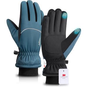 rivmount Winter Gloves with Waterproof/Touchscreen/Warm, Thermal Snow Glove for Cold Weather Running, Ski, Cycling, Women Men (Medium, Navy Blue)