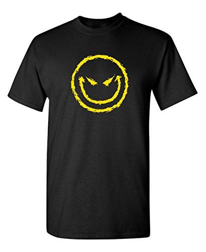 Evil Smile Face Graphic Novelty Sarcastic Funny T Shirt 3XL Black