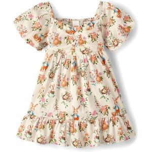 Gymboree,Girls,and Toddler Short Sleeve Tiered Dresses,Garden Bunny,10