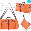 Travel Duffle Bag for Men, 65L Foldable Travel Duffel Bag with Shoes Compartment Overnight Bag for Men Women Waterproof & Tear Resistant (Orange)