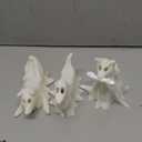 3 Piece Glowing in Dark Ghostly Cats Figurines Set for Halloween Home Party Tabletop Decors Car Dashboard Ornaments