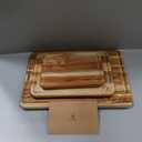 Teak Wood Cutting Board Set for Kitchen High-End Non Toxic Non Slip Over Sink Solid Thick Wood Haus Chopping Board Extra Large Big Small Best Kitchen Essential House Warming Hostess Host Gift (Multi-Size Set | 3 Pack)