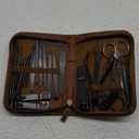 Manicure Set Professional Nail Clipper Kit-26 Pieces Stainless Steel Manicure Kit,nail Care Tools with Luxurious Travel Case (Brown)