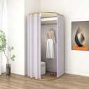 Clothing Store Fitting Room with Shading Curtain, Portable Temporary Mobile Privacy Protection Dressing Room, Foldable Mall Simple Changing Room and Temporary Mobile Room,200x100x95cm (Grey)