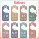 5 x 8pcs Wooden Baby Wardrobe Dividers - Double-Sided Multi-Color Infant Clothes Organizer from Newborn to Toddler