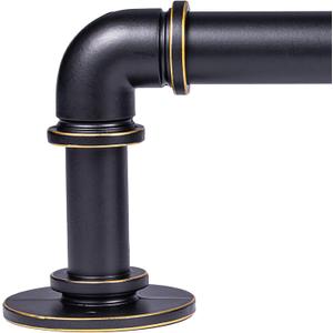 Antique Brass Curtain Rod for Windows 18 to 120 Inches,1 Inch Adjustable Drapery Pole,Heavy Duty Outdoor/Indoor Modern Curtain Rods,Easy Installation(Black Gold 18"-120")
