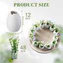 Easter Egg Candle Wreath Rings 5 Inch Easter Speckled Eggs with Artificial Flowers Resin Eggs Neutral Candle Rings Wreaths Rustic Spring Decor for Home Table