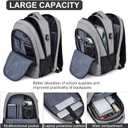 Asenlin Travel Laptop Backpack for Women & Men,Water Resistant Business Slim Sturdy Laptops Backpack with USB Charging Port,Fits 15.6 Inch Notebook College School Computer Bag-Grey