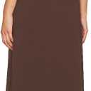 Capuffy Women's Sexy One Shoulder Long Formal Dress Ruched Waist High Split Cocktail Wedding Guest Party Maxi Dress 02 (Brown, L)
