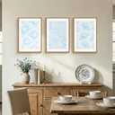 HPNIUB Boho Classic Chinoiserie Floral Framed Wall Art Set -24''x36''x3