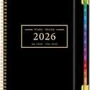 Planner -2026, Hardcover Weekly & Monthly Calendar Planner, January 2026 - December 2026, 8.5" x 11", Daily Agenda Book with Colorful Tabs, College Organizer Notebook, School & Work Supplies for Student Teacher Classroom (Black)