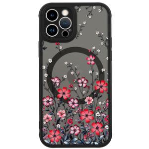 LUHOURI for iPhone 13 Pro Max Case Cute - Wireless Charing Compatible,Trendy Floral Design for Women Girls,Military-Grade Shockproof Not-Slip Matte Phone Cover, Vibrant Red Wildflowers