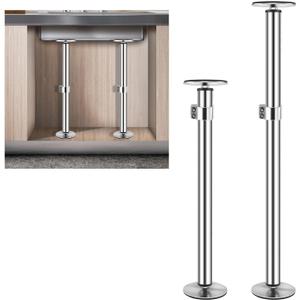 Undermount Sink Brackets, Stainless Steel Undermount Sink Support Brackets, 17.8-31" Adjustable Support Pole, Sink Brackets Repair Kit for Kitchen, Bathroom (2 Pack)