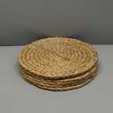 6 Pack, Round Woven Placemats, Natural Water Hyacinth Place mats, Braided Straw Table Mats for Dining Table, Christmas Placemats Set of 6 (15 inch)