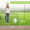 INJOPEXI Garden Fence 6 Panels 11.8ft (L)30in (H) Decorative Garden Fences with 6 Panels Rustproof Wire No Dig Garden Fence Animal Barrier Fencing Outdoor for Backyard Patio - Without Fence Gate