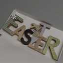 Shzbtdo Easter Decorations for Home, Farmhouse Table Wooden Bunny Mantel Decors, Indoor Easter Sign Decor for Tiered Tray Decor