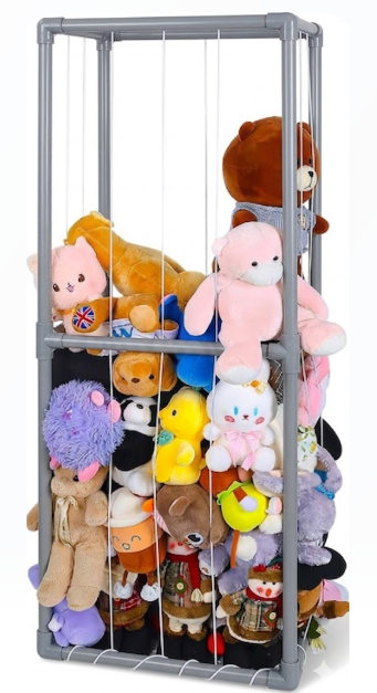 Animal Storage, Stuffed Animal Zoo Storage, Stuffed Animal Holder, 63x23x16 inch Stuff Animal Organizer, Plush Toys Holder for Nursery Play Room Bedroom, Grey